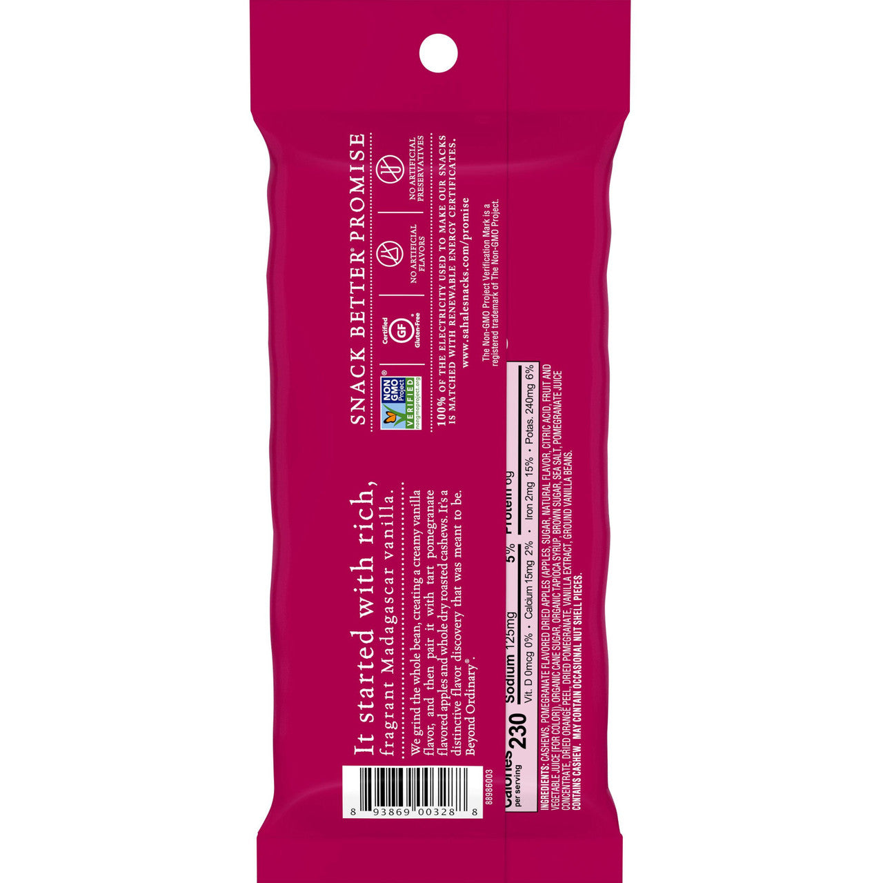 Sahale Snacks Cashew Pom/Van (9-Pack)
