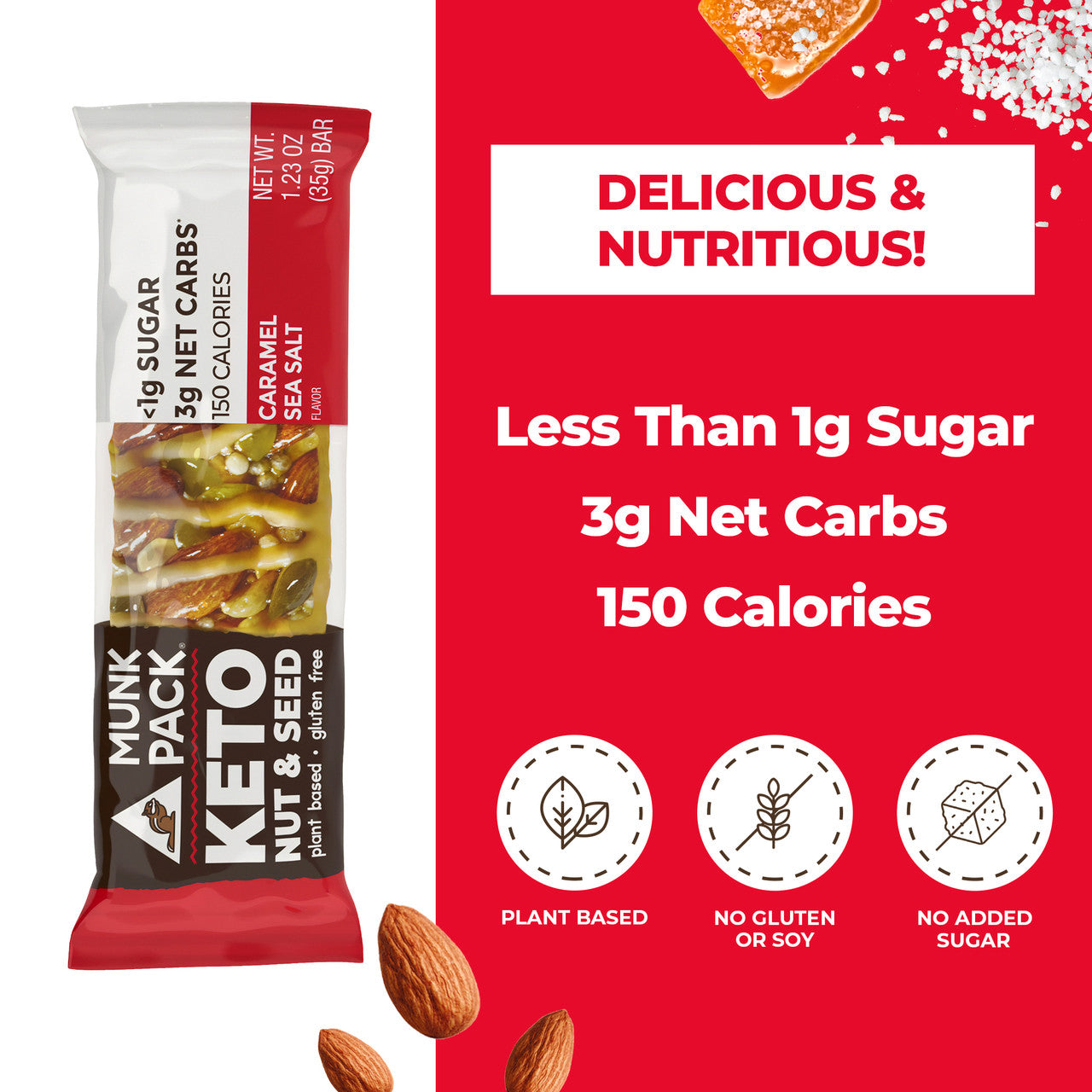 Munk Pack Keto Bars - Caramel Sea Salt (24-pack)